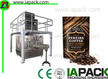 máquina de embalagem automática dos feijões de café levanta-se o aferidor de enchimento do zíper do malote